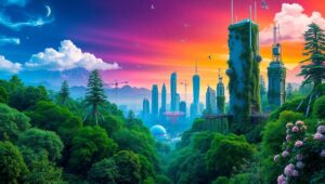 Nature Meets Tech in – free AI stock image