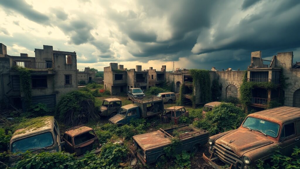 Nature Reclaims a Forgotten City – free AI stock image