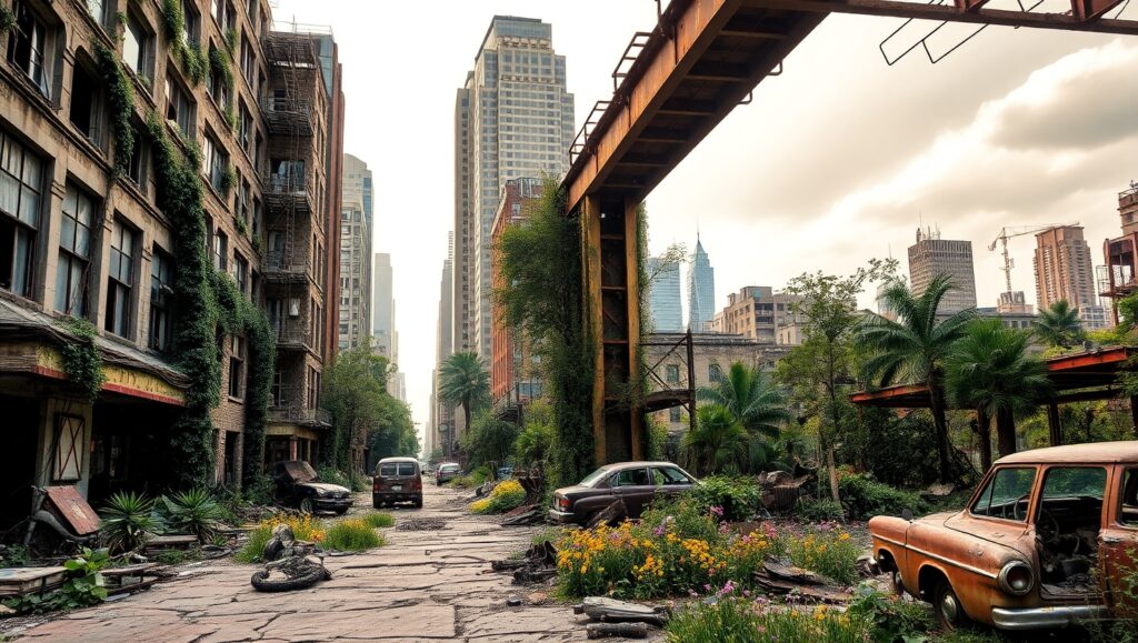 Nature Reclaims a Lost City – free AI stock image