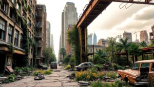 Nature Reclaims a Lost City – free AI stock image