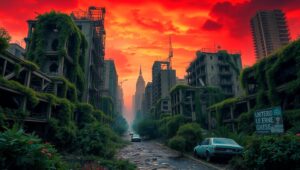 Nature Reclaims the Forgotten City – free AI stock image