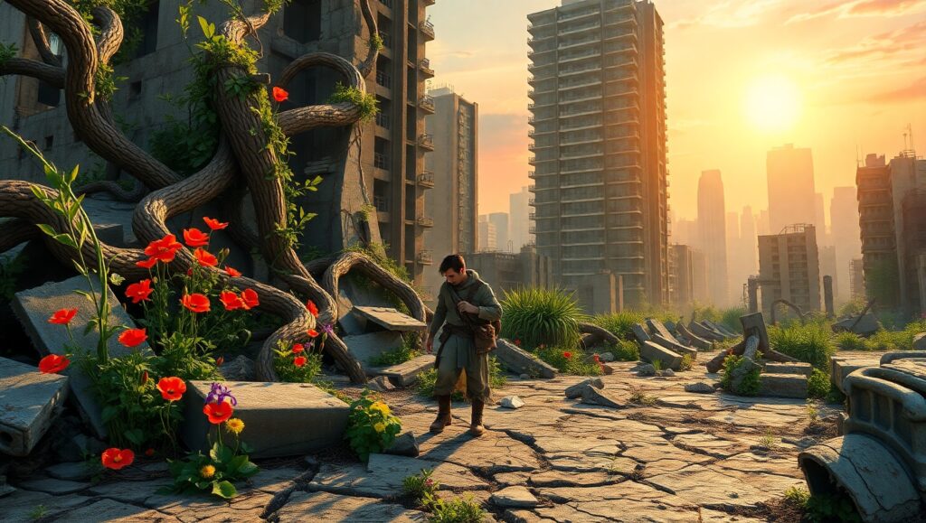 Nature Reclaims the Ruins – free AI stock image