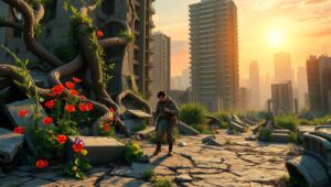 Nature Reclaims the Ruins – free AI stock image