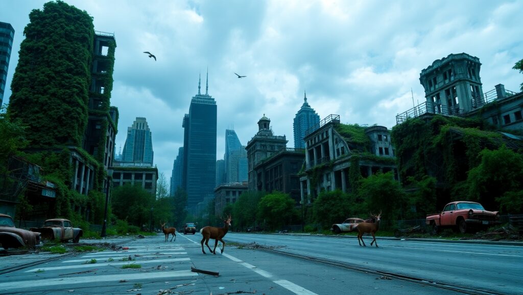 Nature Reclaims the Ruins – free AI stock image