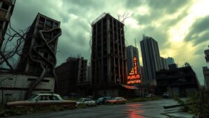 Nature Reclaims the Ruins – free AI stock image