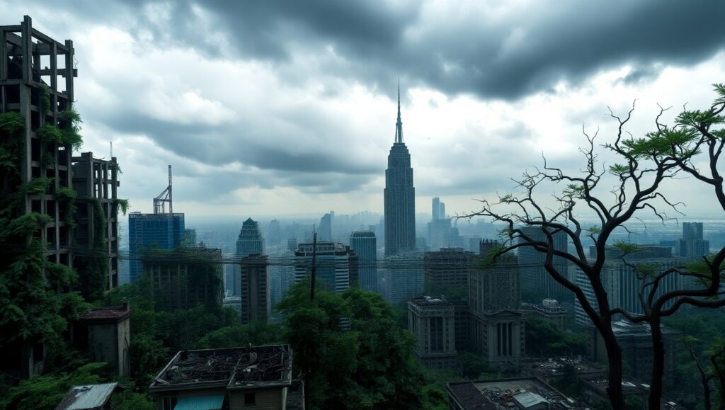 Nature Reclaims the Urban Jungle – free AI stock image