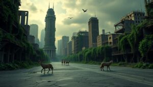 Nature Reclaims the Urban Ruins – free AI stock image