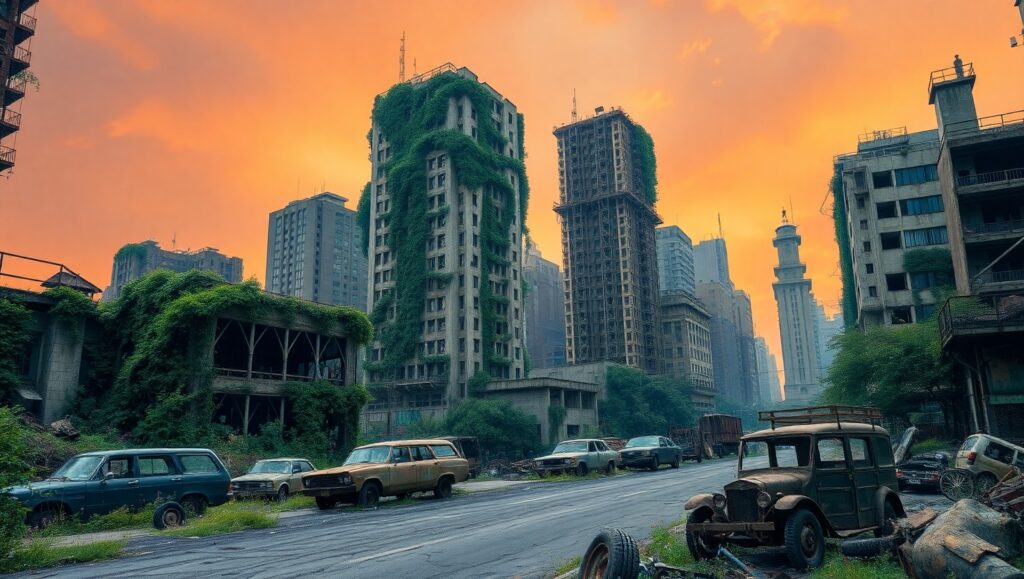 Nature Reclaims the Wasteland – free AI stock image