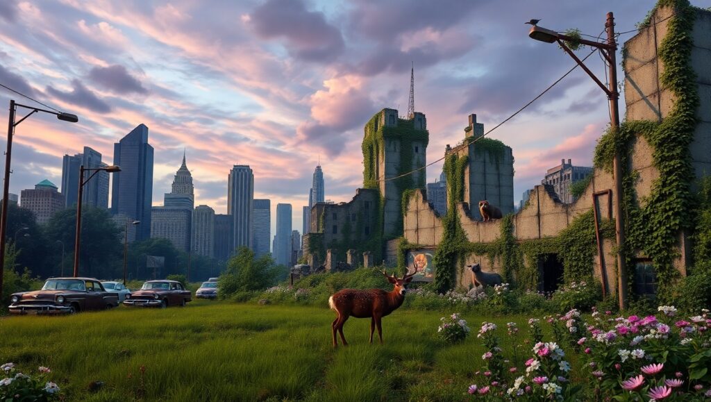 Nature’s Reclamation of Ruins – free AI stock image