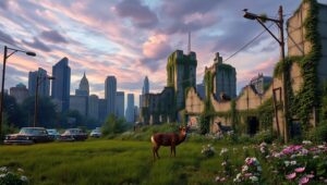 Nature’s Reclamation of Ruins – free AI stock image