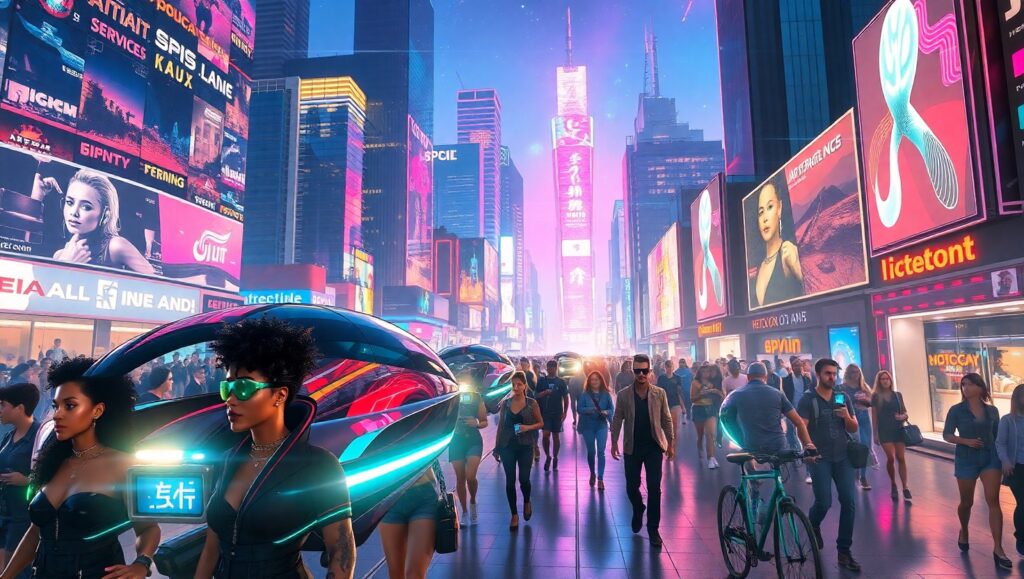 Neon Dreams: A Cyberpunk Cityscape – free AI stock image