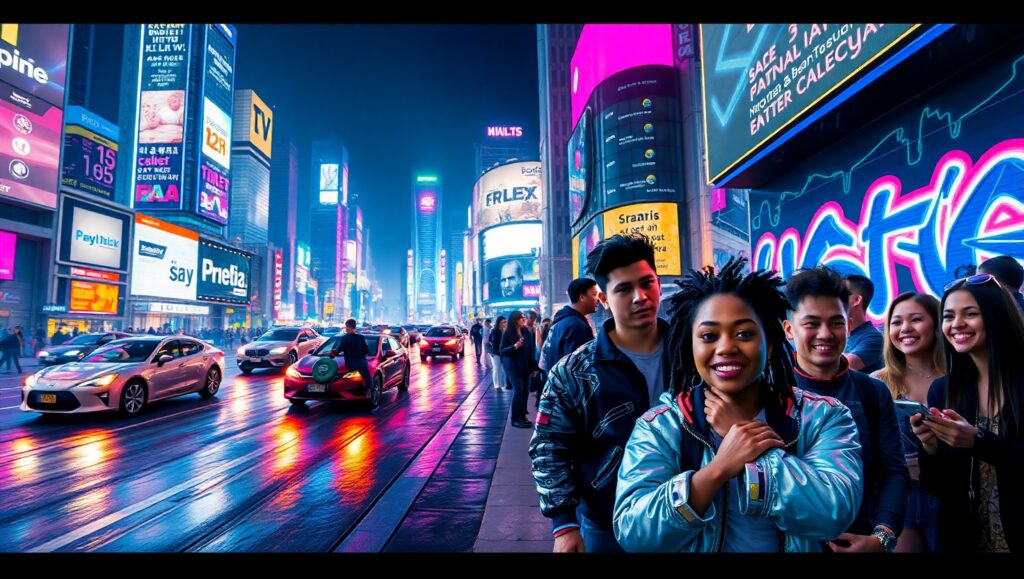 Neon Dreams: A Cyberpunk Cityscape – free AI stock image