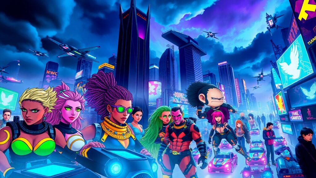 Neon Dreams in a Cyberpunk City Kc3 – free AI stock image