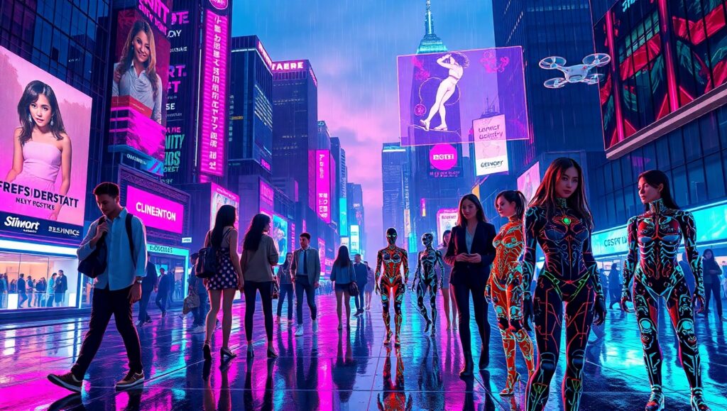 Neon Dreams in a Futuristic City – free AI stock image