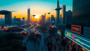 Neon Dreams in a Futuristic City NW5 – free AI stock image
