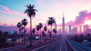 Neon Dreams in a Vaporwave World – free AI stock image