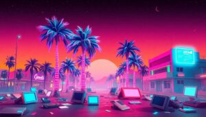 Neon Dreams in Urban Oasis – free AI stock image