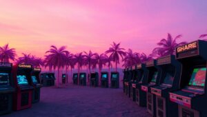 Neon Dreams in Vaporwave – free AI stock image