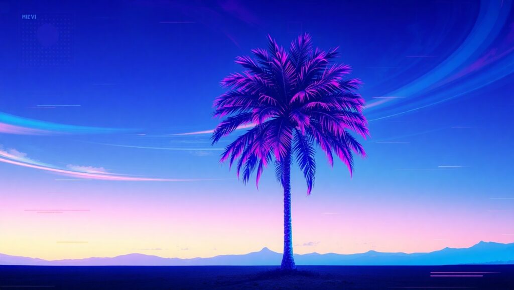Neon Dreams in Vaporwave Aesthetic – free AI stock image