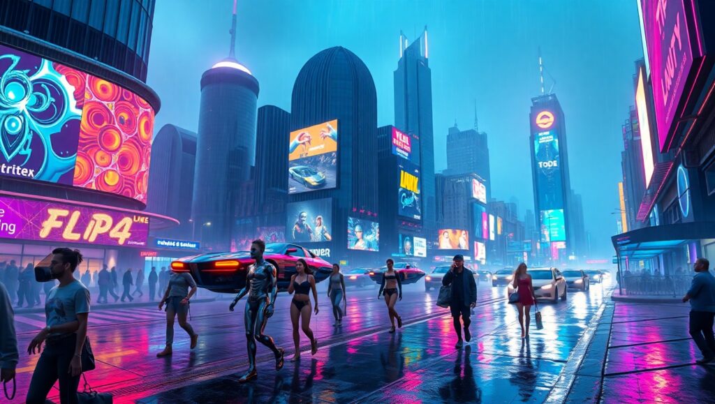 Neon Dreams of a Cyberpunk City – free AI stock image