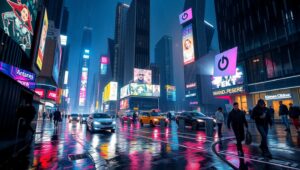 Neon Dreams of a Cyberpunk City – free AI stock image