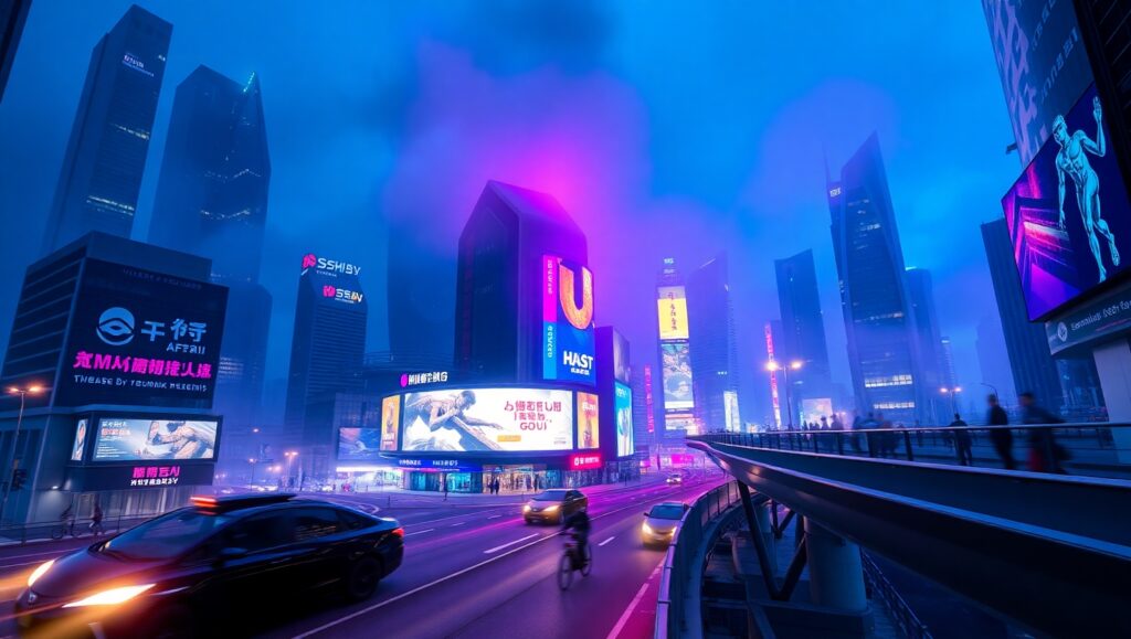 Neon Dreams of a Cyberpunk City – free AI stock image