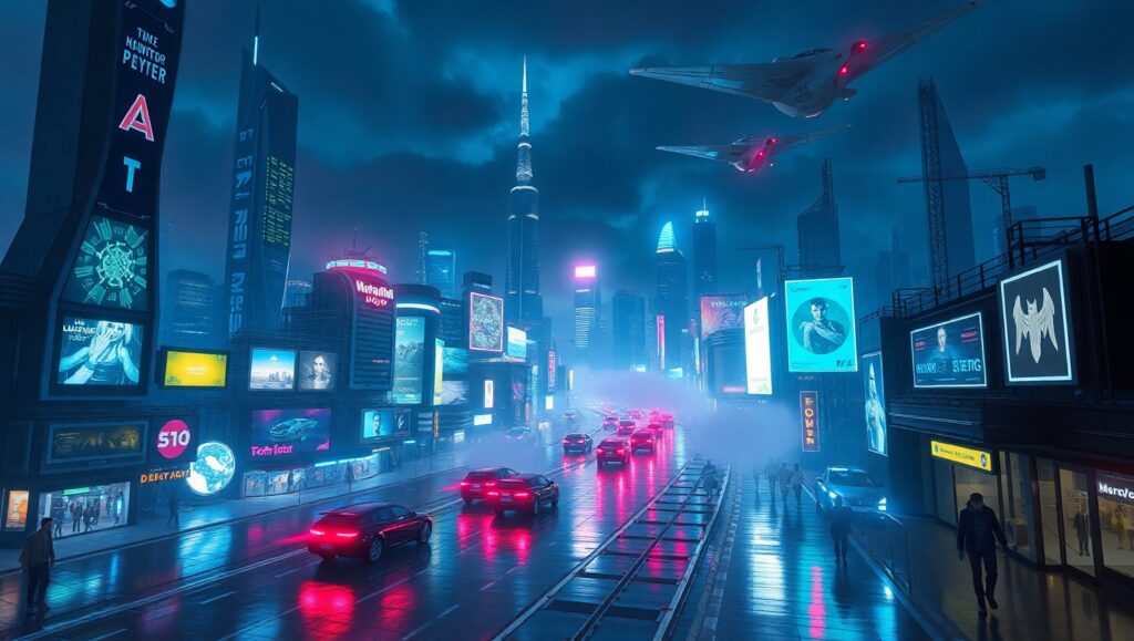 Neon Dreams of a Cyberpunk City y4G – free AI stock image