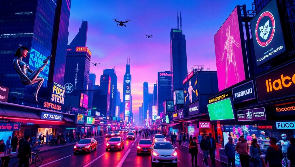 Neon Dreams of a Cyberpunk Future – free AI stock image