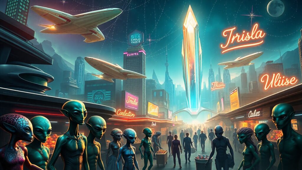 Neon Dreams of a Future City – free AI stock image