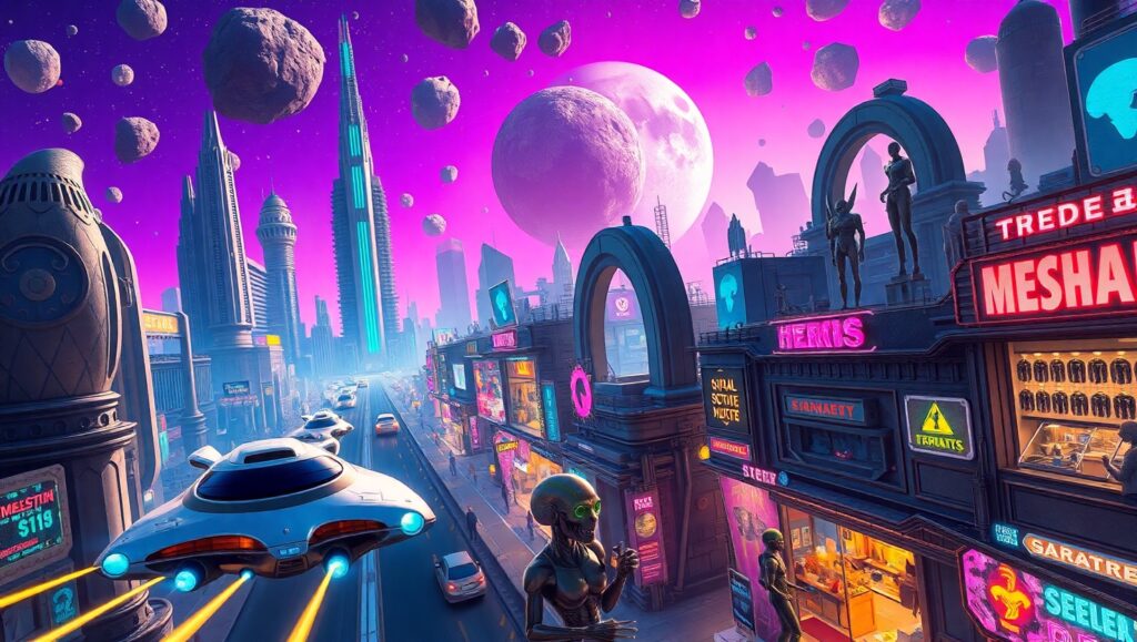 Neon Dreams of a Futuristic City – free AI stock image