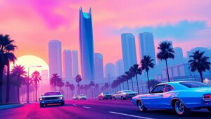 Neon Dreams of a Lost Future – free AI stock image