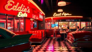 Neon Dreams of a Retro Diner PD6 – free AI stock image