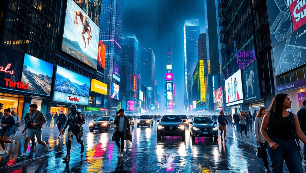 Neon Dreams of Cyberpunk City – free AI stock image