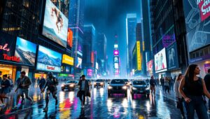 Neon Dreams of Cyberpunk City – free AI stock image