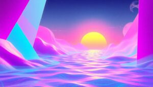 Neon Dreams of the Digital Ocean – free AI stock image