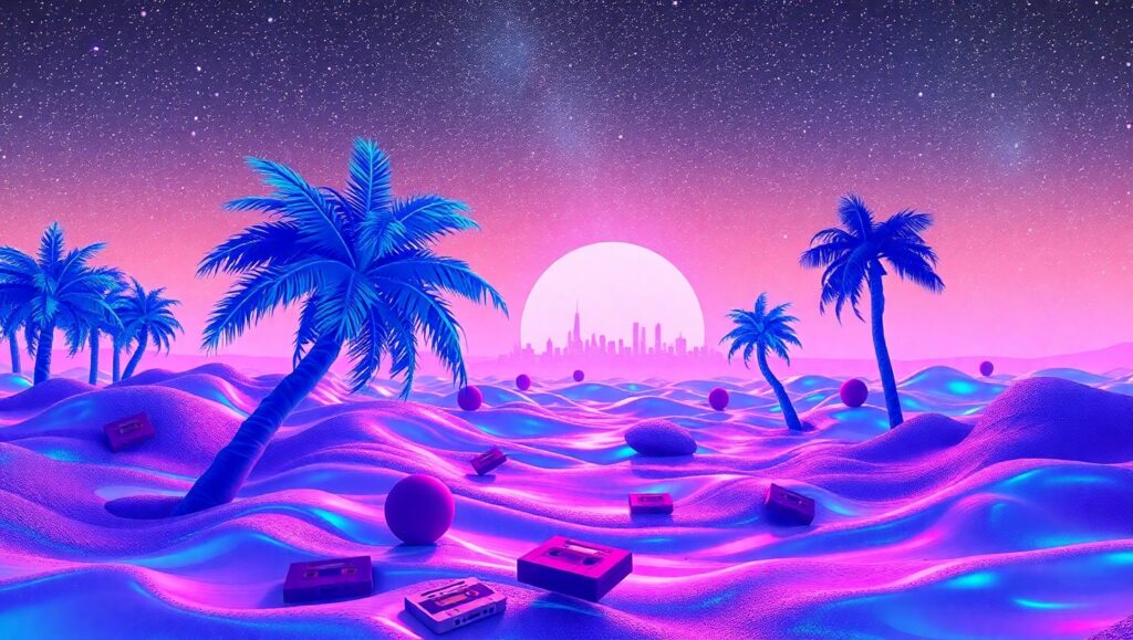 Neon Dreams of the Future – free AI stock image