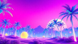 Neon Dreams of the Future – free AI stock image