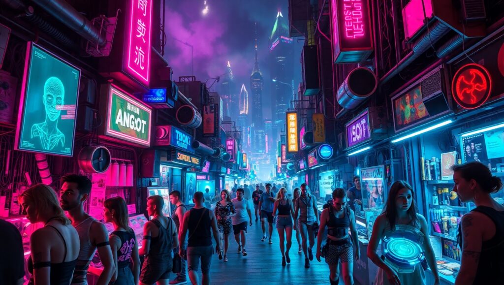 Neon Dreams of the Future – free AI stock image