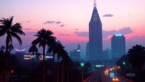 Neon Dreams of Tomorrow – free AI stock image