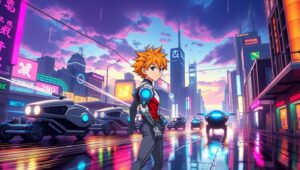 Neon Dreams of Tomorrow – free AI stock image