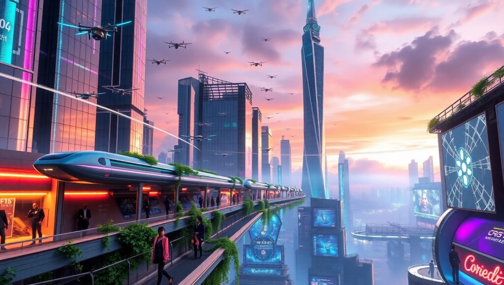 Neon Dreams of Tomorrow – free AI stock image
