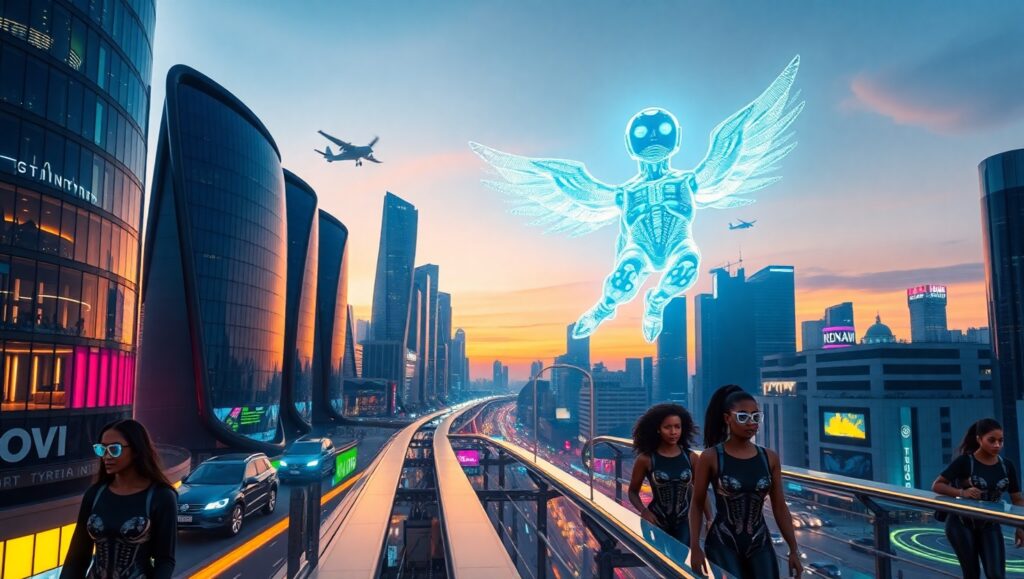 Neon Dreams of Tomorrow – free AI stock image