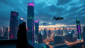 Neon Dreams of Tomorrow – free AI stock image