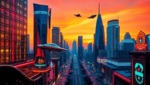 Neon Dreams of Tomorrow – free AI stock image