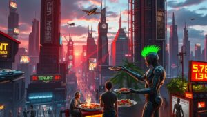 Neon Dreams of Tomorrow – free AI stock image