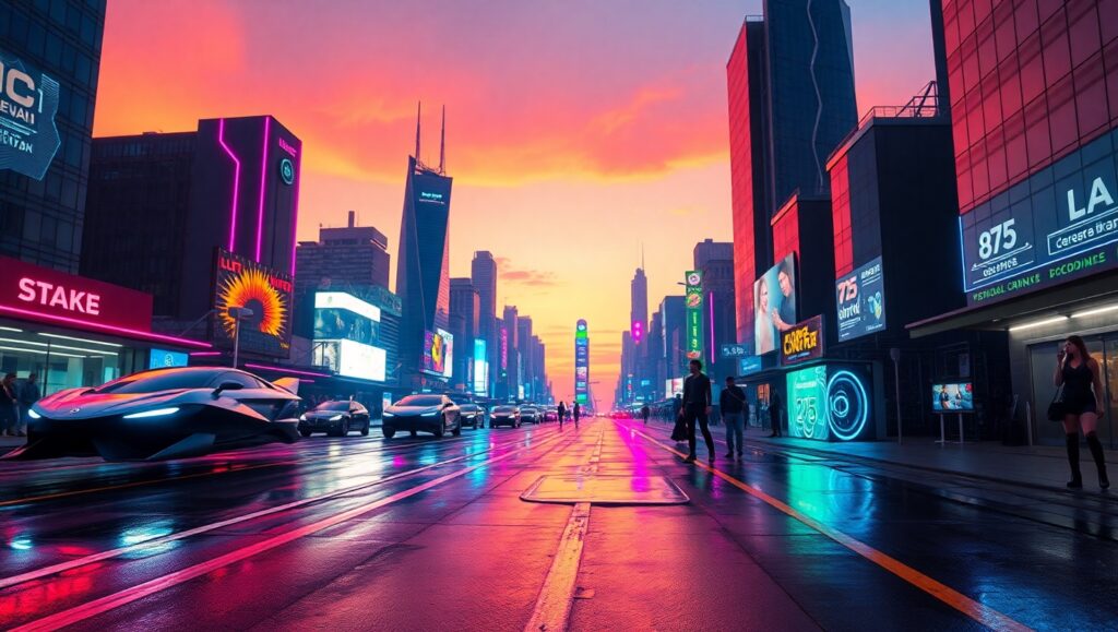 Neon Dreams of Tomorrow – free AI stock image