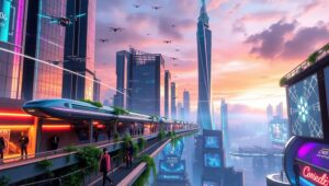 Neon Dreams of Tomorrow – free AI stock image