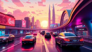 Neon Dreams of Tomorrow – free AI stock image