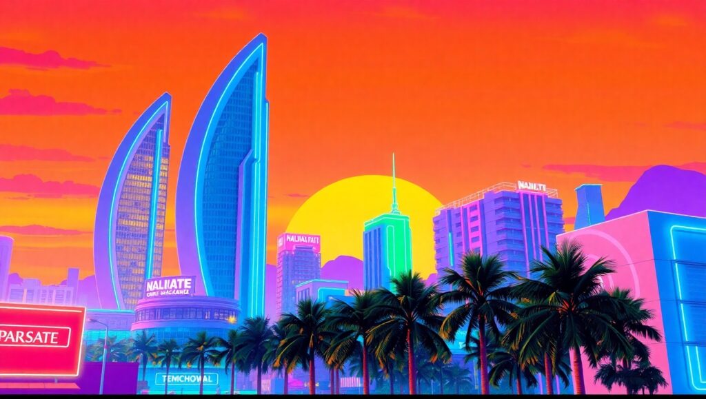 Neon Dreams of Tomorrow – free AI stock image