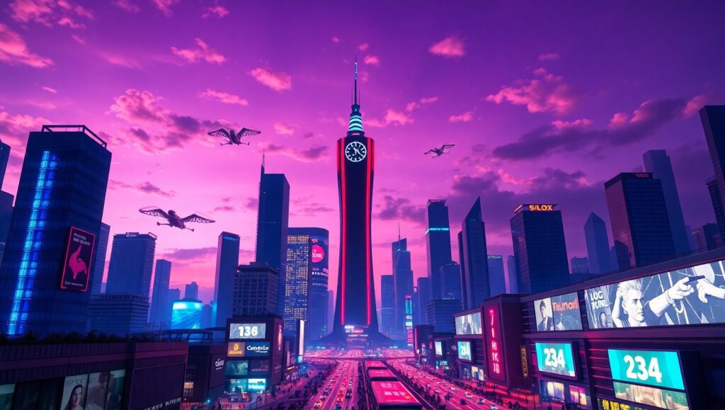 Neon Dreams of Tomorrow – free AI stock image